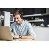 On-ear wireless headphones JVC HA-S36W-A-U — Bluetooth 5.2, 35 h playtime, built-in mic, blue