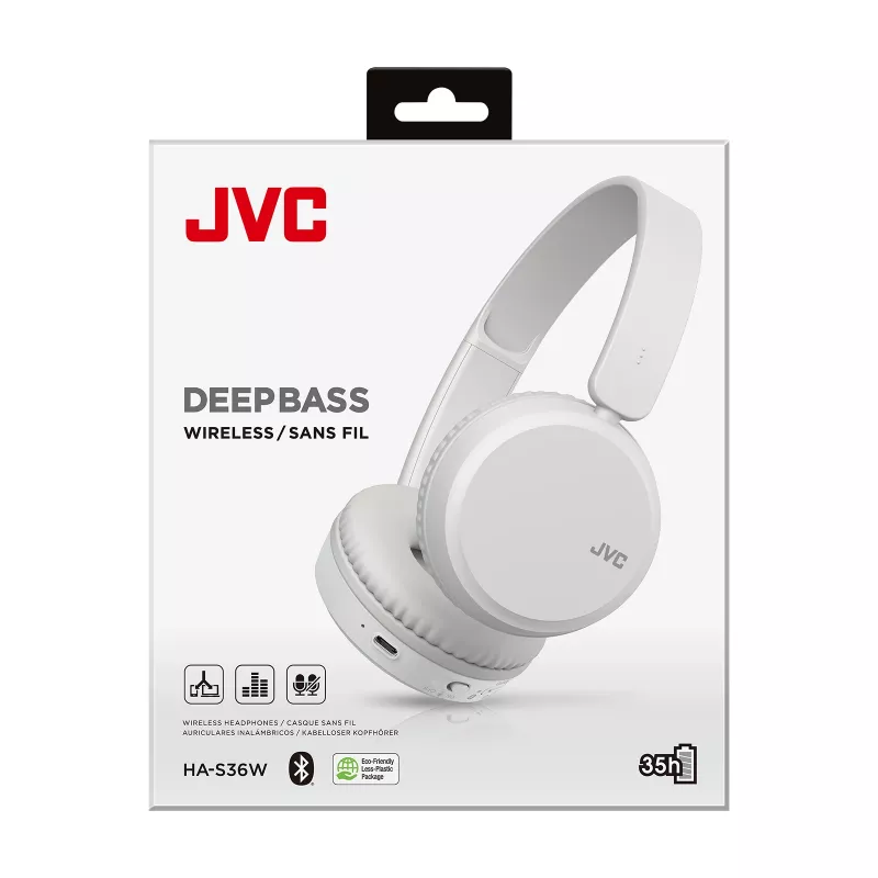 Headphones JVC Deep Bass Bluetooth On Ear White