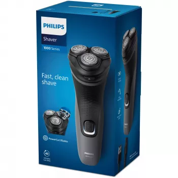 Philips Shaver 1000 Series S1142/00 Electric Shaver, Rotation shaver, Black, Grey, PowerCut blade system, SH30, 2 year(s), Battery