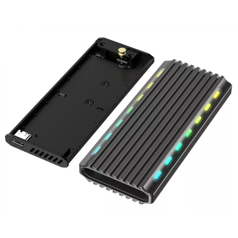 SSD enclosure GEMBIRD EE2280-U3C-03 Black for one M.2 drive, USB 3.2 Gen 2 (10 Gbit/s), USB Type-C, aluminium