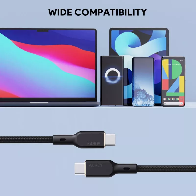 USB Cable AUKEY CB-KCC102 1.8m USB C Black 0.48 Gbit/s