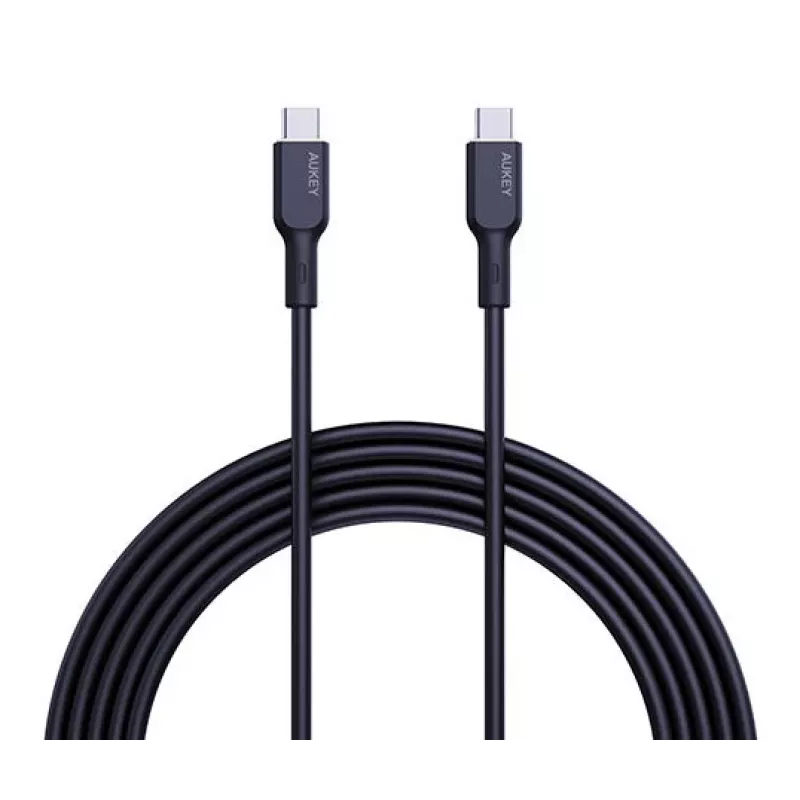 AUKEY USB Charging cable - 1x USB Type-C To 1x USB Type-C - PD 100W 5A - 1m Black (Silikon)