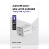 QOLTEC Charger 50763 — Indoor AC Fast Charger 35W, USB-C PD 3.0 + USB-A, 5–20V, White