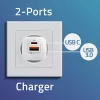 QOLTEC Charger 50763 — Indoor AC Fast Charger 35W, USB-C PD 3.0 + USB-A, 5–20V, White
