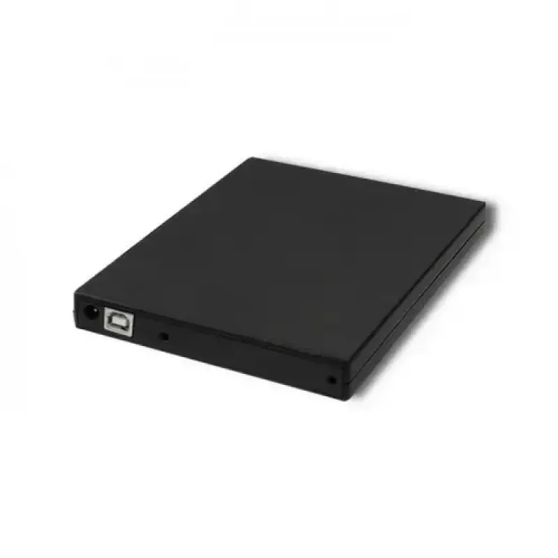 External DVD-RW optical drive Qoltec 51858, USB 2.0 & eSATA, tray load, black, 24x CD / 8x DVD