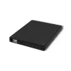 External DVD-RW optical drive Qoltec 51858, USB 2.0 & eSATA, tray load, black, 24x CD / 8x DVD