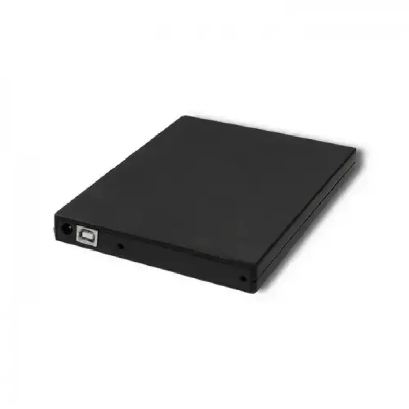 External DVD-RW optical drive Qoltec 51858, USB 2.0 & eSATA, tray load, black, 24x CD / 8x DVD