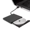 External DVD-RW optical drive Qoltec 51858, USB 2.0 & eSATA, tray load, black, 24x CD / 8x DVD