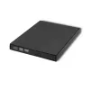 External DVD-RW optical drive Qoltec 51858, USB 2.0 & eSATA, tray load, black, 24x CD / 8x DVD
