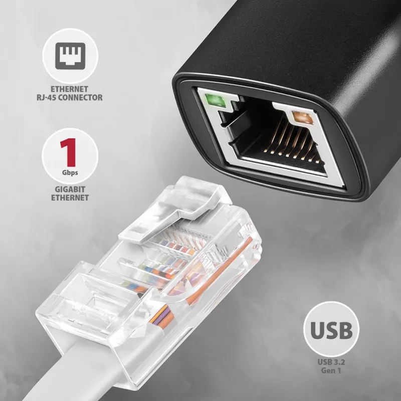 Axagon ADE-AR USB-A 3.2 Gen 1 - Gigabit Ethernet adapter, Realtek 8153