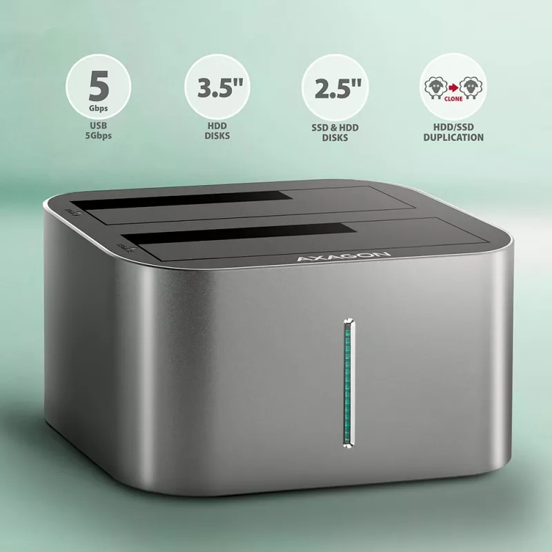 Axagon ADSA-DC SuperSpeed USB DUAL 2.5 inch/3.5 inch HDD/SSD DUAL dock