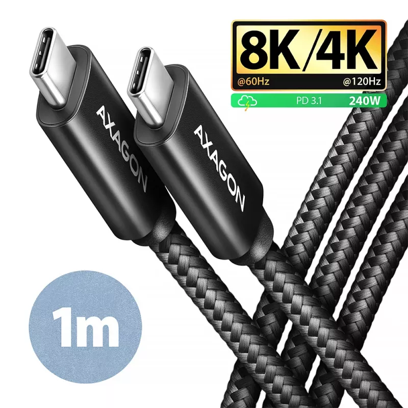 USB Cable Axagon BUCM4X-CM10AB USB4 Gen 3x2 1m Black