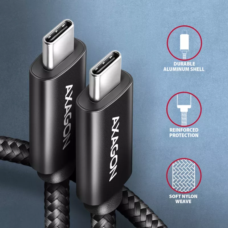 USB Cable Axagon BUCM4X-CM10AB USB4 Gen 3x2 1m Black