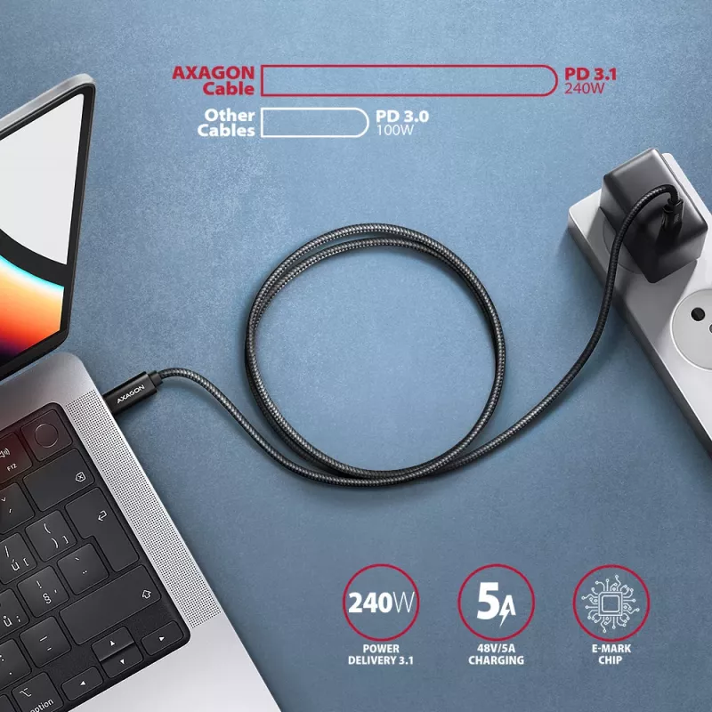 USB Cable Axagon BUCM4X-CM10AB USB4 Gen 3x2 1m Black