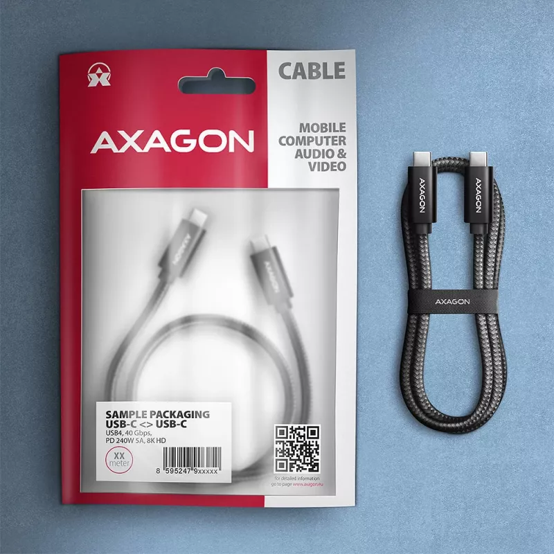 USB Cable Axagon BUCM4X-CM10AB USB4 Gen 3x2 1m Black