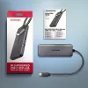 Axagon HMC-5H8K USB 5Gbps hub 2x USB-A USB-C HDMI 8k/30Hz PD 100W kabel USB-C Wired USB 3.2 Gen 1 (3.1 Gen 1) Type-C Grey