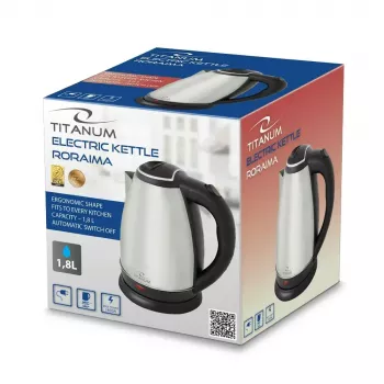 Electric kettle ESPERANZA Roraima 1.0 L 1800 W stainless steel, cordless, boil-dry protection
