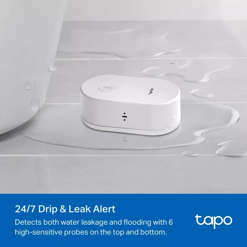 Water leak detector TP-Link Tapo T300 Wi‑Fi, adjustable alarm 90 dB, IP67, battery (2×AAA), requires Hub