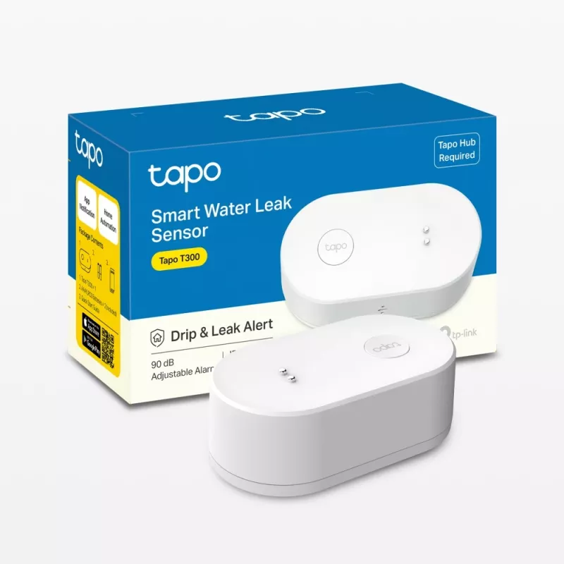 Water leak detector TP-Link Tapo T300 Wi‑Fi, adjustable alarm 90 dB, IP67, battery (2×AAA), requires Hub