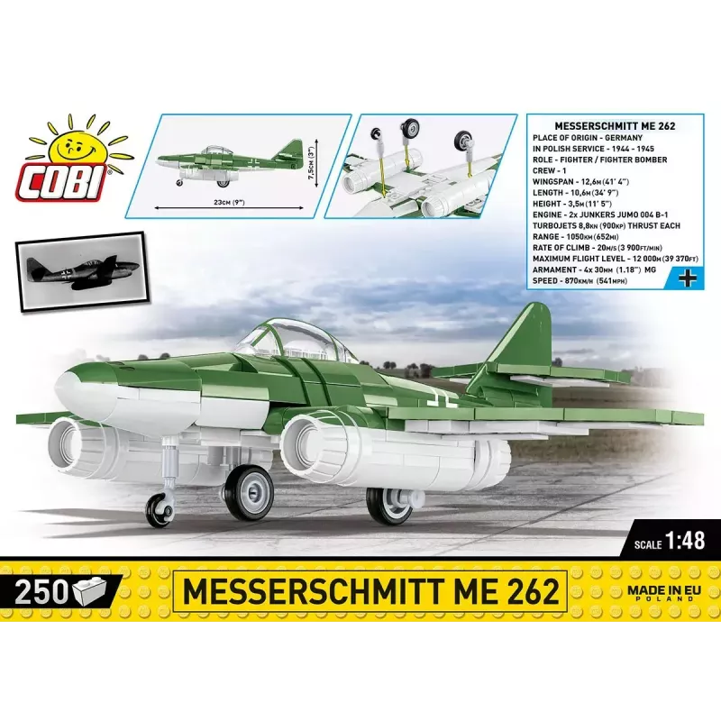 Construction toy Cobi Messerschmitt Me 262 model kit 500 pieces