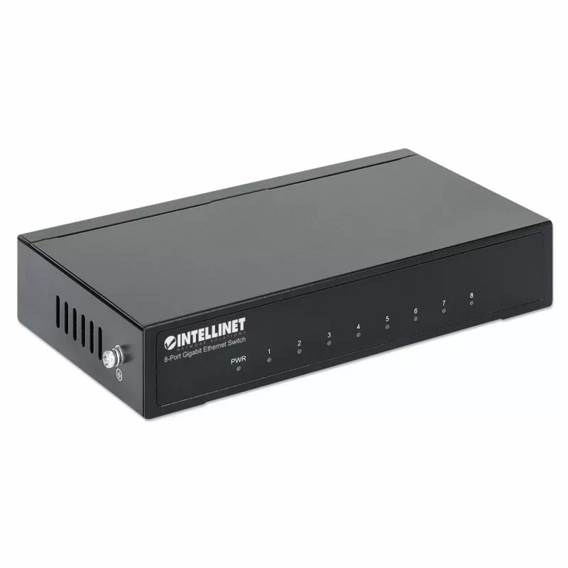 Intellinet 8-Port Gigabit Ethernet Switch, Desktop size, Metal Housing, IEEE 802.3az (Energy Efficient Ethernet)