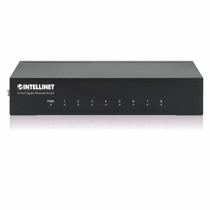 Intellinet 8-Port Gigabit Ethernet Switch, Desktop size, Metal Housing, IEEE 802.3az (Energy Efficient Ethernet)