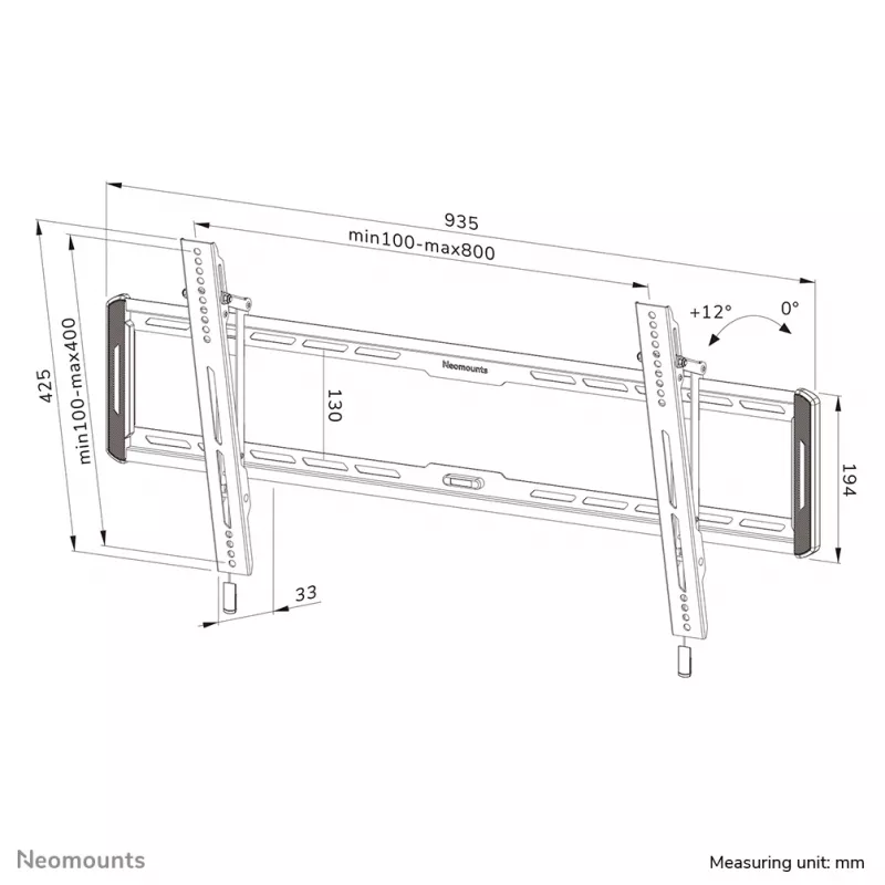 Neomounts WL35-550BL18 TV mount wall 43-86 inch - tiltable - easy install