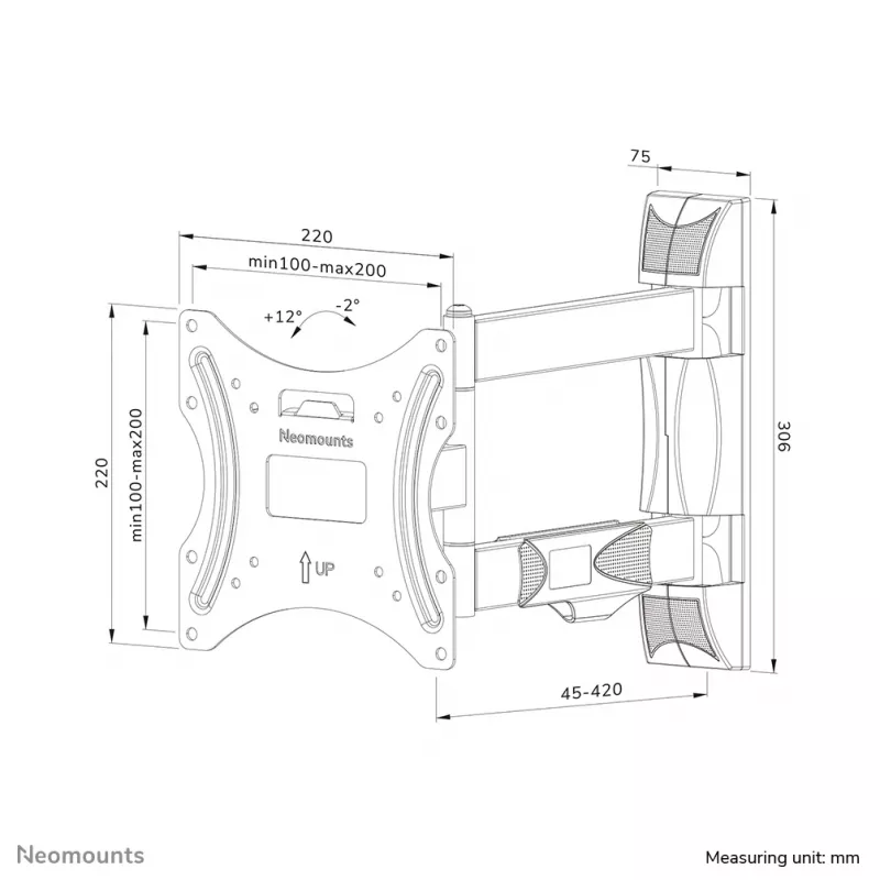 Neomounts WL40-550BL12 TV mount wall 32-55 inch - full motion - easy install