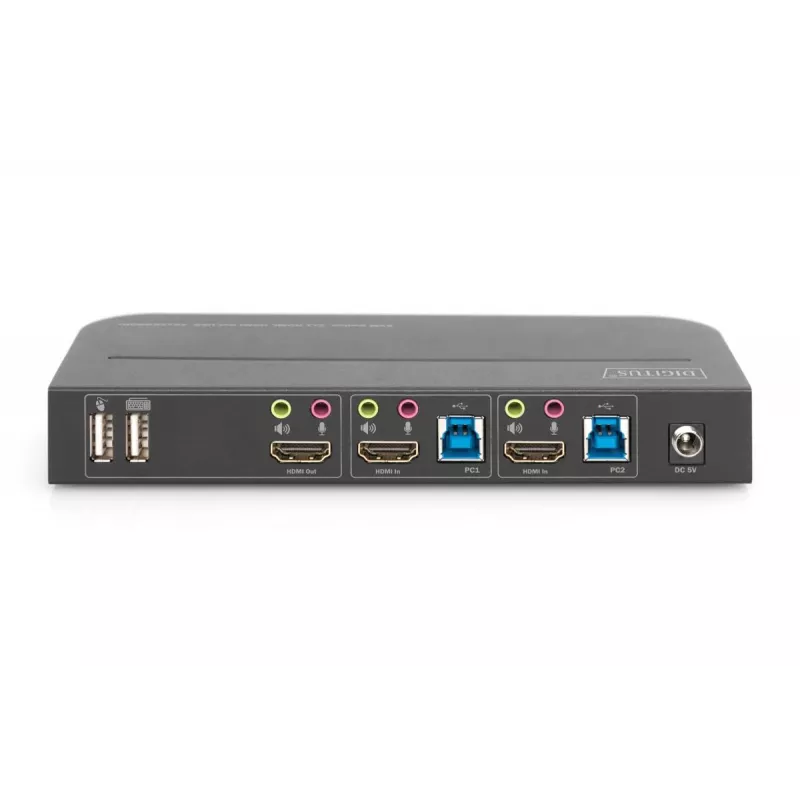 DIGITUS KVM Switch - 2x1 HDMI, HDMI Out,USB, 4Kx2K@60Hz