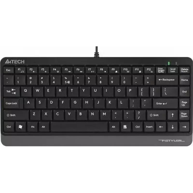 Wired USB keyboard A4Tech FStyler FK11 — compact standard layout, English, 12 hot keys, wrist rest, 1.5 m cable