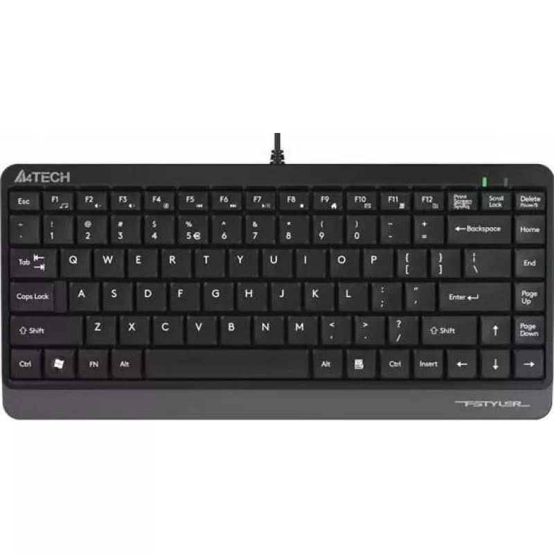 Wired USB keyboard A4Tech FStyler FK11 — compact standard layout, English, 12 hot keys, wrist rest, 1.5 m cable