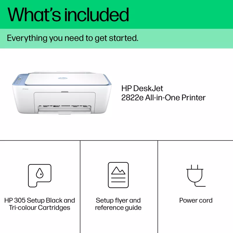 HP DeskJet 2822e Wireless All-in-One Color Printer, Instant Ink; Copier, Scanner