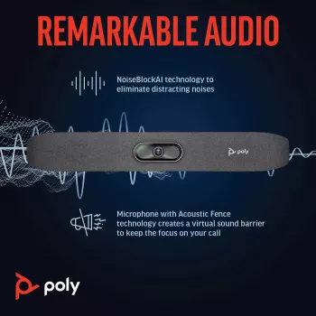 HP Poly Studio R30 USB Video Bar, Vietnam, 0 - 40 °C, 15 - 80%, 0 - 3000 m, Windows 8, Windows 8.1, Windows 10, Windows 11, Mac OS X 10.10 Yosemite, MacOS