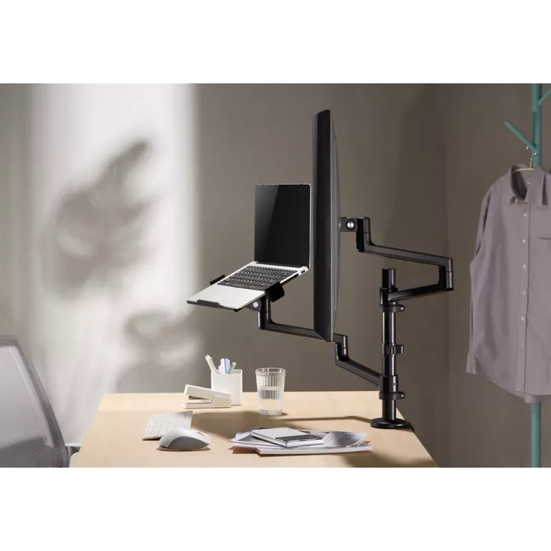 Gembird MA-DA-04 Adjustable Desk Mount with Monitor Arm and Notebook Tray, 17-32 inch