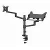 Gembird MA-DA-04 Adjustable Desk Mount with Monitor Arm and Notebook Tray, 17-32 inch