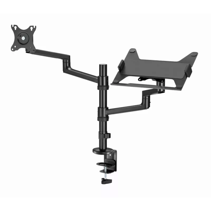 Gembird MA-DA-04 Adjustable Desk Mount with Monitor Arm and Notebook Tray, 17-32 inch