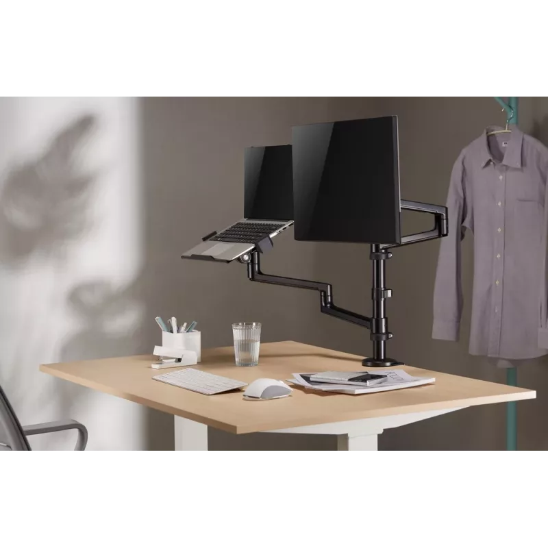 Gembird MA-DA-04 Adjustable Desk Mount with Monitor Arm and Notebook Tray, 17-32 inch