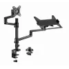 Gembird MA-DA-04 Adjustable Desk Mount with Monitor Arm and Notebook Tray, 17-32 inch