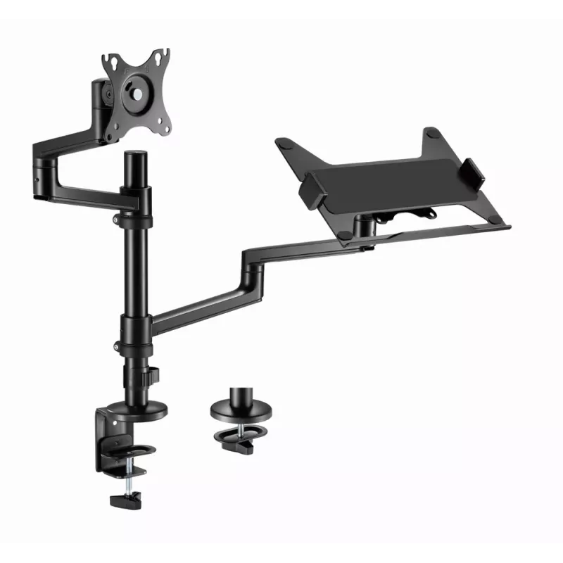Gembird MA-DA-04 Adjustable Desk Mount with Monitor Arm and Notebook Tray, 17-32 inch