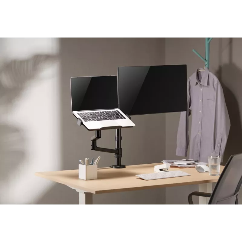 Gembird MA-DA-04 Adjustable Desk Mount with Monitor Arm and Notebook Tray, 17-32 inch
