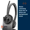 HP Poly Voyager 4320 UC Stereo USB-A Headset +BT700 USB-A Adapter +Charging Stand