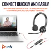 HP Poly Blackwire 3325 Stereo Microsoft Teams Certified USB-C Headset +3.5mm Plug +USB-C/A Adapter