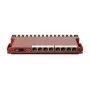 Wired router MikroTik L009UiGS-RM — 8x RJ-45, 2.5 Gigabit Ethernet, 1x SFP, 1x USB, 800 MHz CPU, 512 MB RAM, red