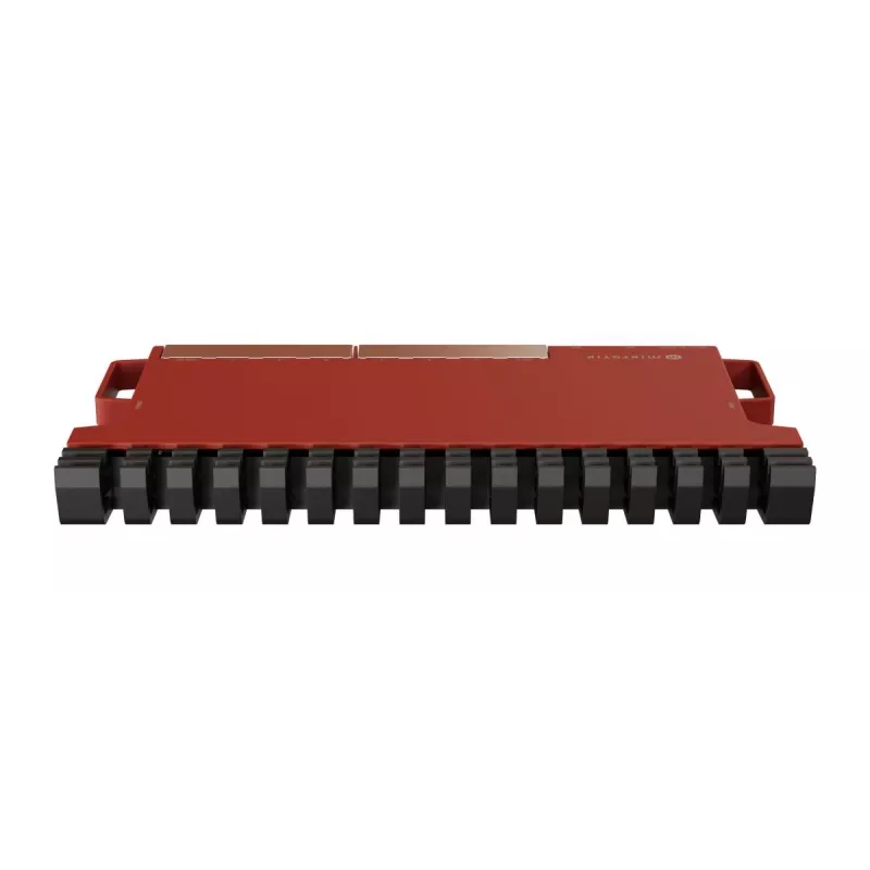 Wired router MikroTik L009UiGS-RM — 8x RJ-45, 2.5 Gigabit Ethernet, 1x SFP, 1x USB, 800 MHz CPU, 512 MB RAM, red