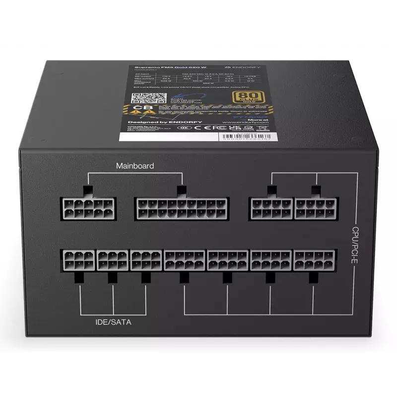 Power supply ENDORFY Supremo FM5 650 W ATX 80 PLUS Gold, 650W, 120 mm fan, modular cables