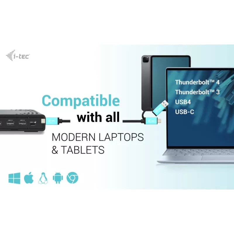 i-tec USB-C Triple Display Docking Station Gen 2 Power Delivery 100W Wired 3.2