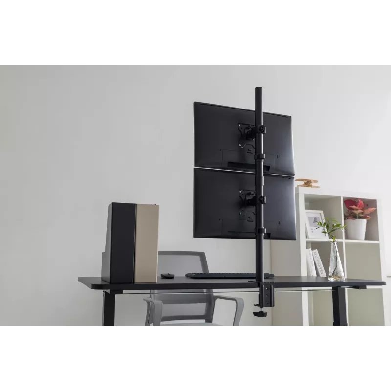 DIGITUS Monitor Vertical Mount 17-32in, 8kg max. each, clamp or grommet mount
