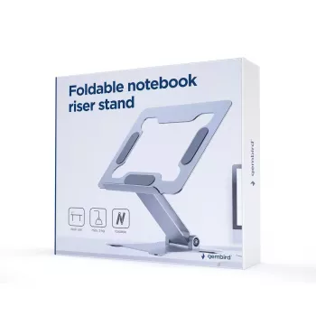 Laptop stand Gembird NBS-D1-03 Silver Aluminium for up to 39.6 cm (15.6 inch), foldable, height 60 mm, max load 5 kg