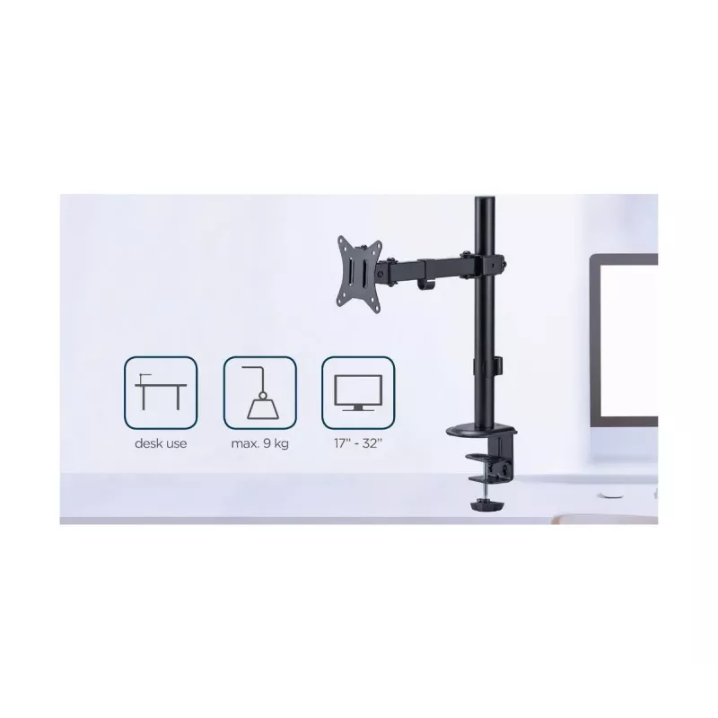 GEMBIRD Desk Mounted Single Monitor Arm, 17in-32in