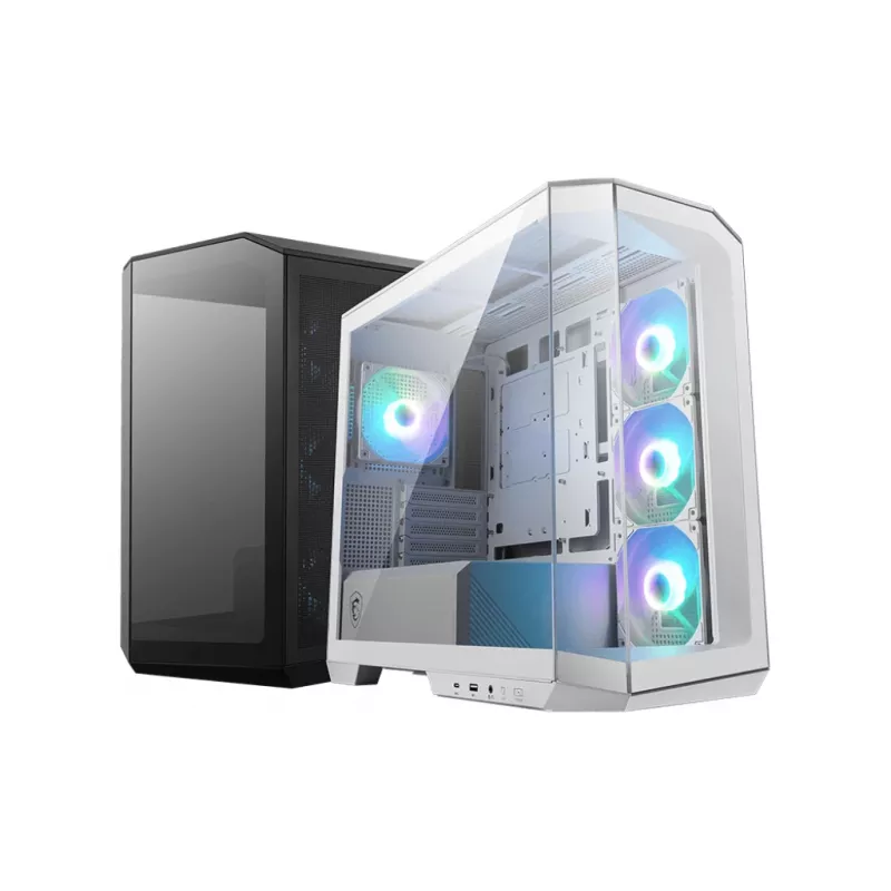 PC case MSI MAG PANO M100R PZ Micro Tower Black — microATX/ITX, side window, multi-LED, 39 cm GPU, USB-C